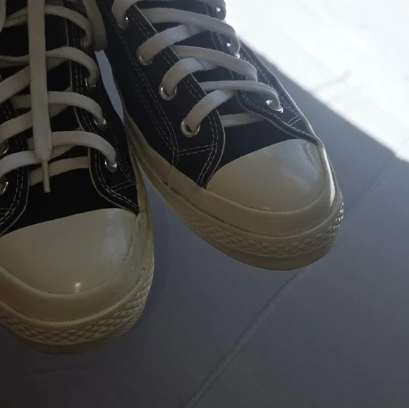 🌸Converse X Comme Des Garcon |Black High-Top Sneakers with Red Heart 11 - Picture 13 of 14